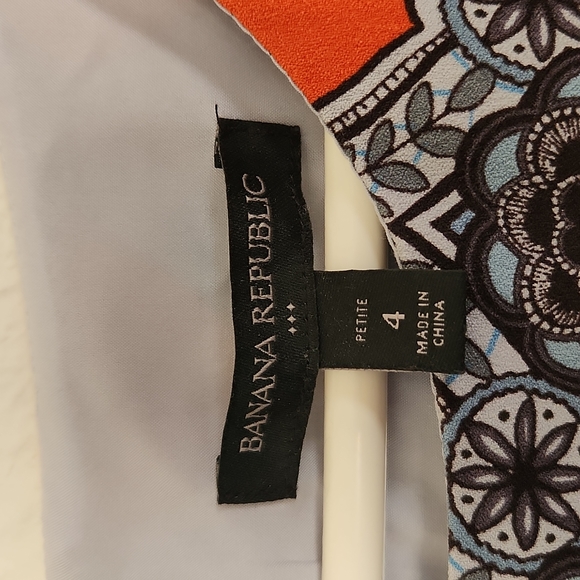 Banana Republic black/grey/orange shift dress/tunic, size 4P - Picture 6 of 10